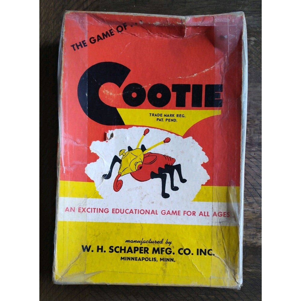 Vintage Cootie Game 1949 Copyright, Minneapolis MN, Complete Set